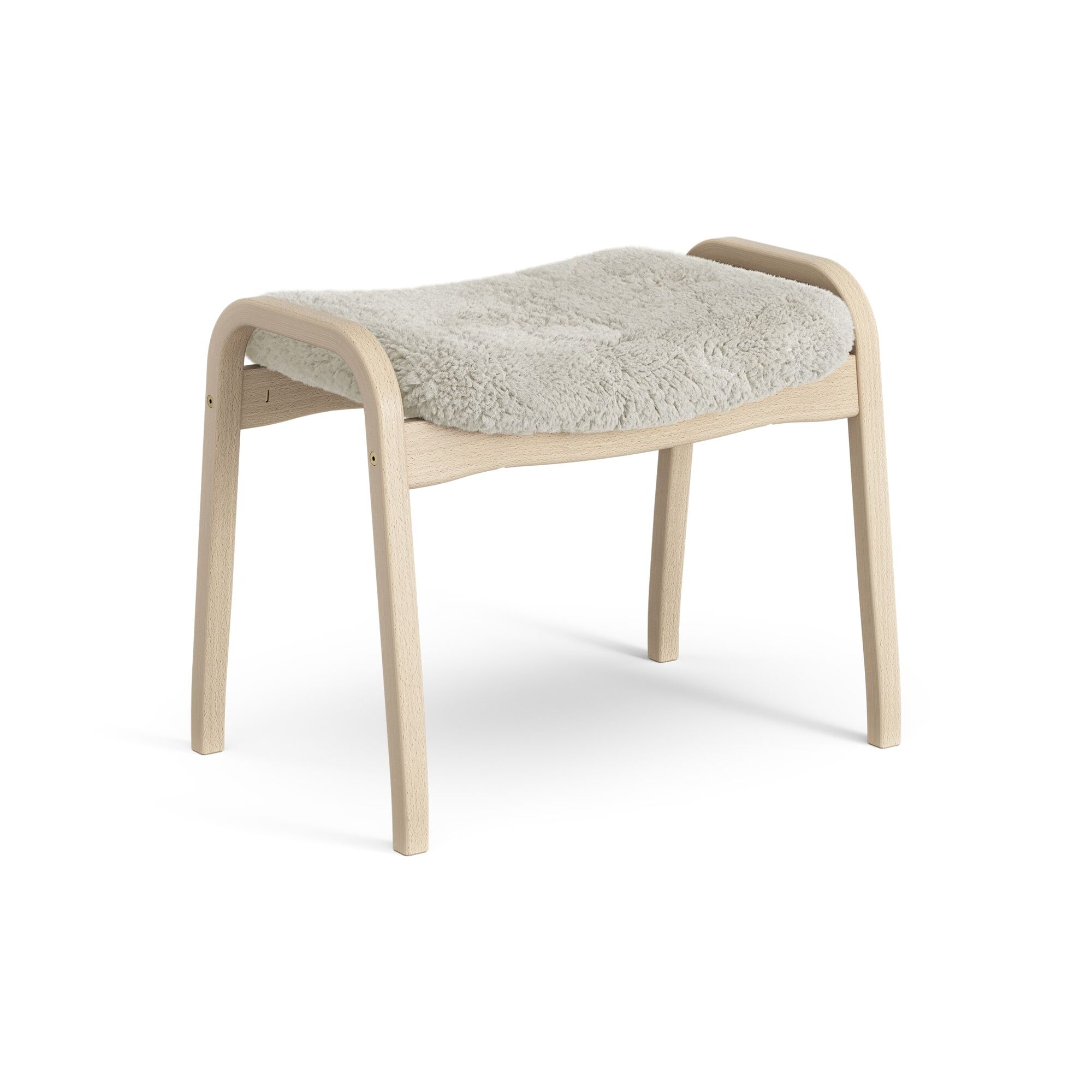 Lamino Repose-Pieds Hêtre Laqué/Moonlight/Peau de Mouton
