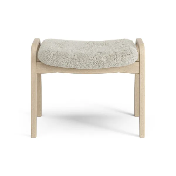 Lamino Footstool Lacquered Beech/Moonlight/Sheepskin