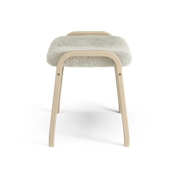 Lamino Footstool Lacquered Beech/Moonlight/Sheepskin