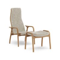 Lamino Sessel Mit Fußhocker Hoch Geölte Eiche/Moonlight/Schaffell