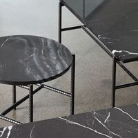 Rebar Side Table Ø45 Black Marble