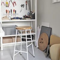 Barkruk Cornet H75 Crème/Wit Eikenhout