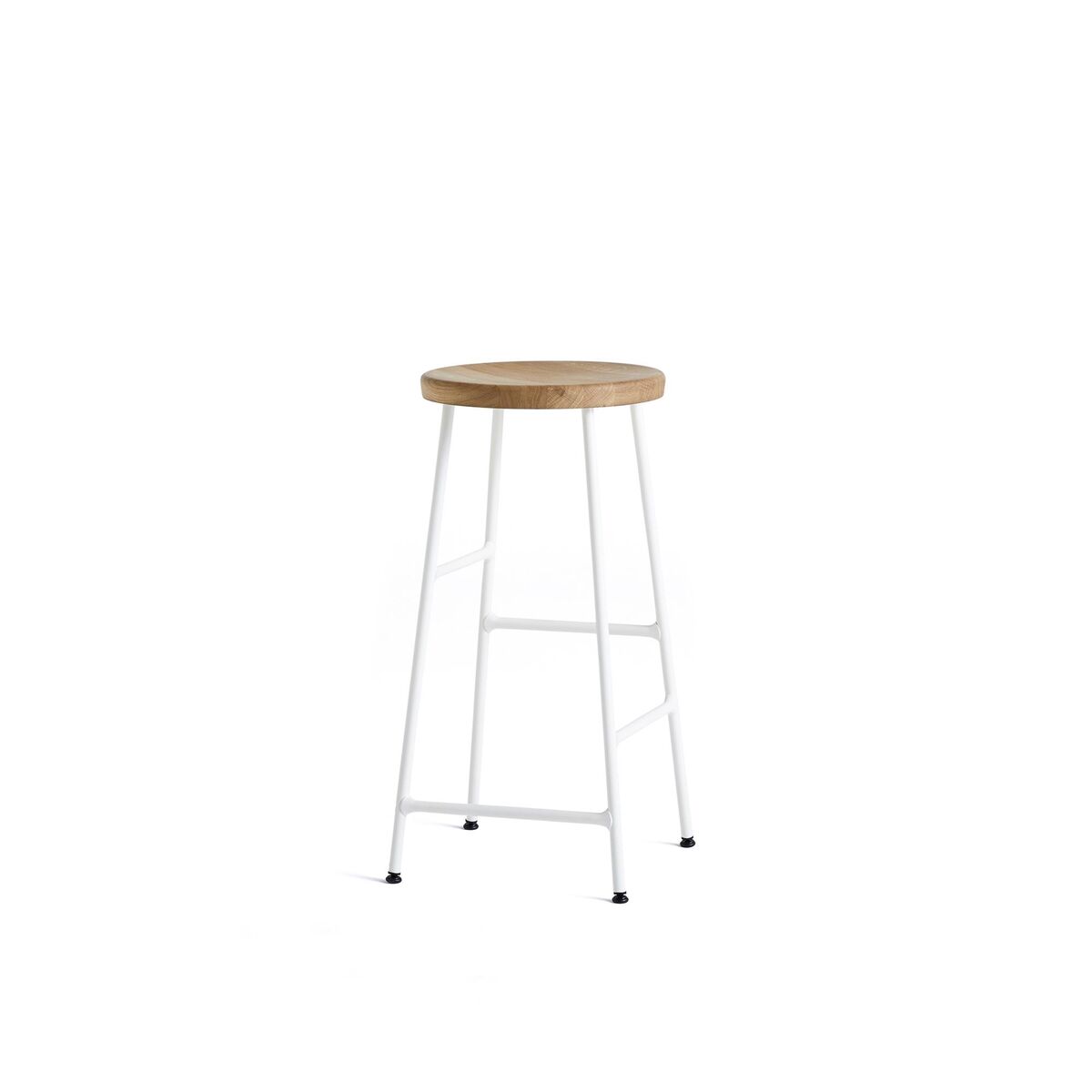 Cornet Bar Stool H65 Cream White/ Oiled Oak