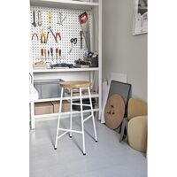 Cornet Bar Stool H65 Cream White/ Oiled Oak