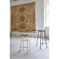 Cornet Bar Stool H65 Cream White/ Oiled Oak