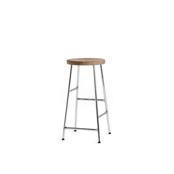 Cornet Bar Stool H65 Chrome/ Oiled Oak