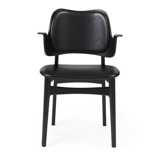 Chaise de Salle à Manger Chaleureuse de Style Nordique avec Assise et Dossier Rembourrés en Bouleau Teinté Noir/Prescott 207