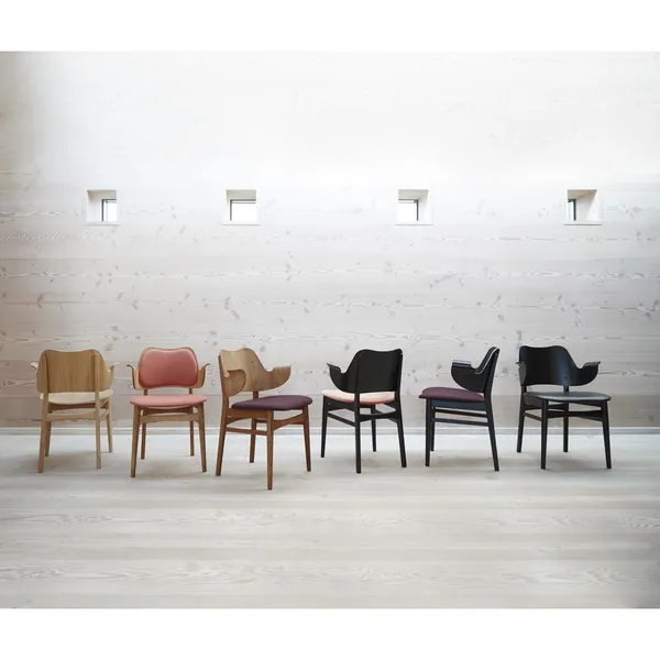Gesture Dining Chair with Seat and Back Upholstery Black Stained Birch/Prescott 207