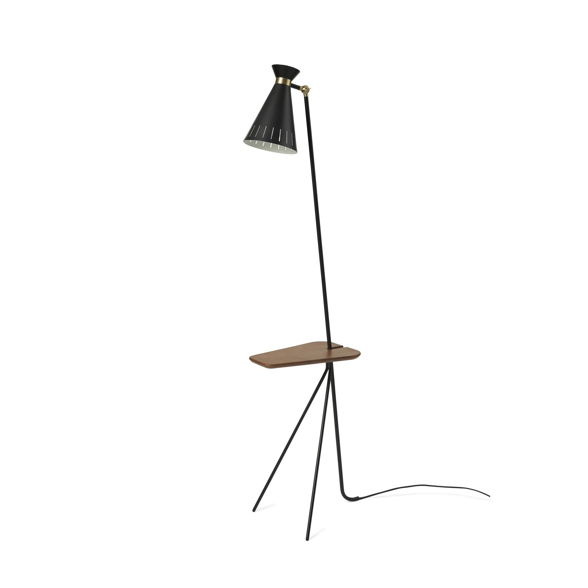 Cone Golvlampa med Bord Svart Noir