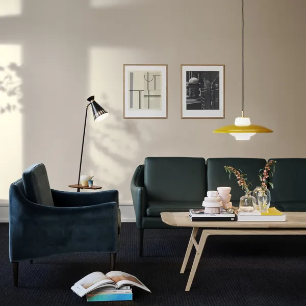 Cone Gulvlampe med Bord Sort Noir
