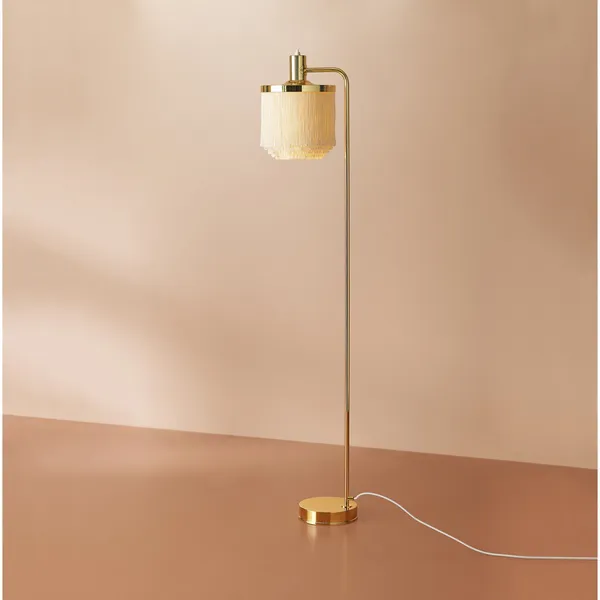 Fransen Stehlampe Weiß