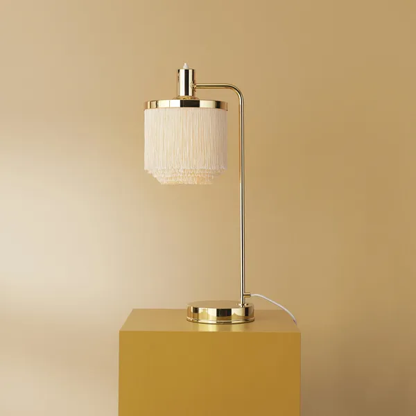 Fringe Tafellamp Crème Wit