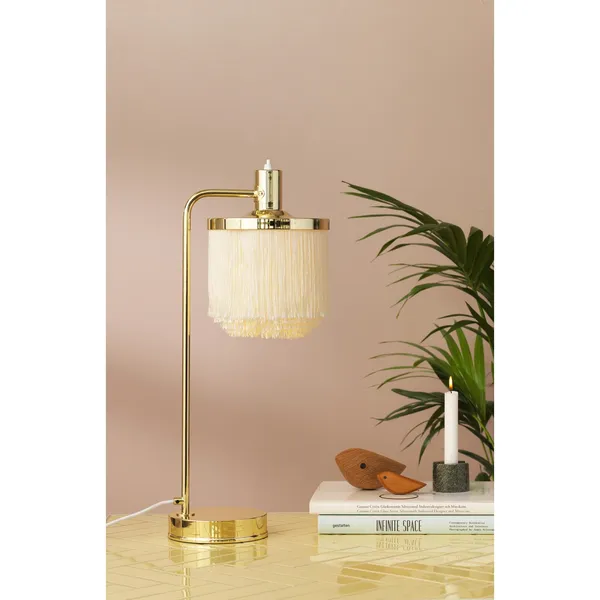 Fringe Tafellamp Crème Wit