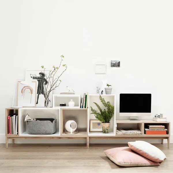 Stacked Shelving System Medium White