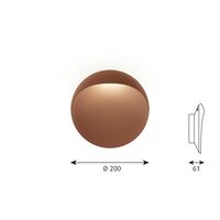Flindt Wall/ Ceiling Light Ø20 2700K & Phase Dimmer Corten