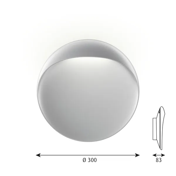 Flindt Wall/ Ceiling Light Ø30 2700K & Dali Aluminum