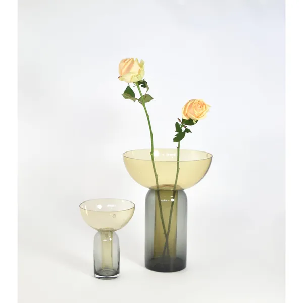 TORUS Vase H19 Sort/Amber