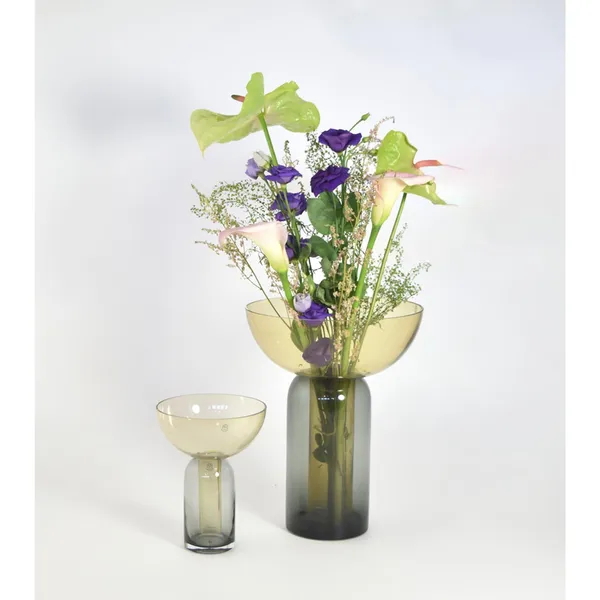 TORUS Vase H19 Sort/Amber