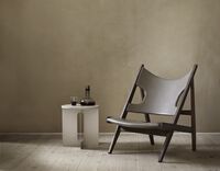 Knitting Armchair Upholstered Dakar 0311 Sand w. Dark Oak Base