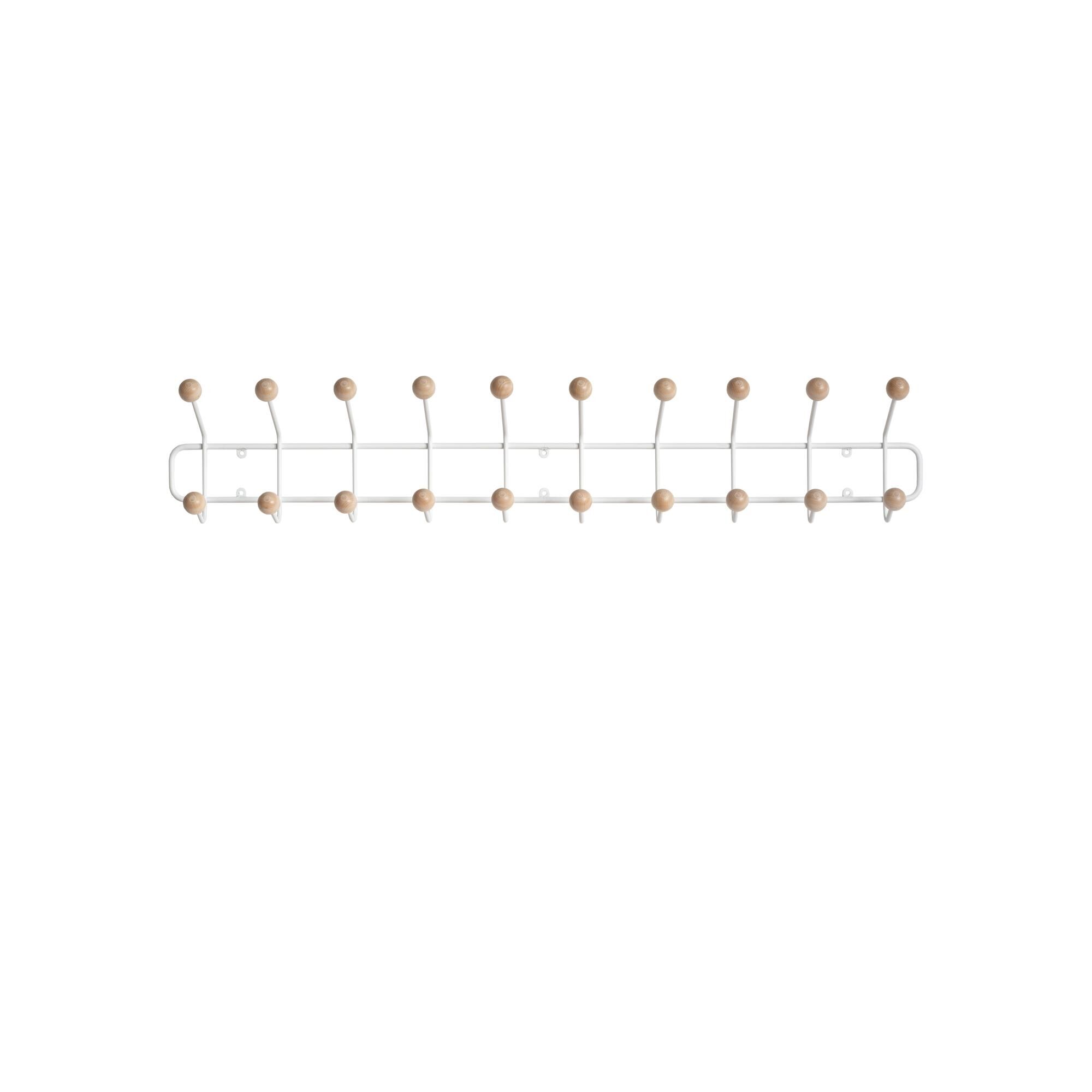 Porte-manteau Horizontal Bill en L, Blanc/ Bouleau