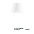 COSTANZA Lámpara de Mesa Aluminio Pantalla Blanco