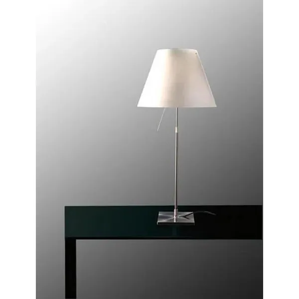 COSTANZA Lámpara de Mesa Aluminio Pantalla Blanco