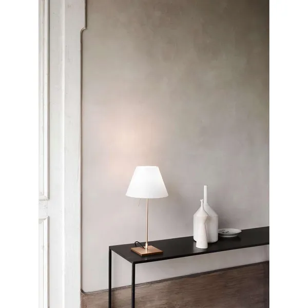 COSTANZA Lámpara de Mesa Aluminio Pantalla Blanco