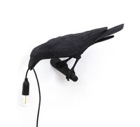 Bird Looking Left Wall Wall Lamp Black