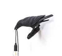 Bird Looking Left Wall Wall Lamp Black