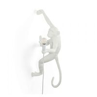 Monkey Hanging Right Wall Lamp White