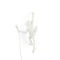 Monkey Hanging Right Wall Lamp White