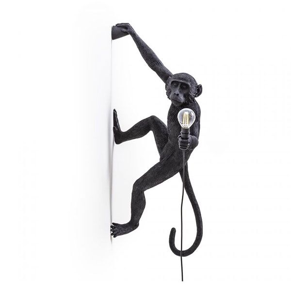 Monkey H&auml;ngande H&ouml;ger V&auml;gglampa Svart Utomhus