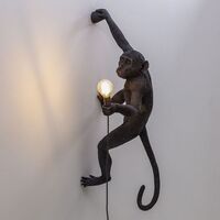 Monkey Hanging Right Applique Da Esterno Nera