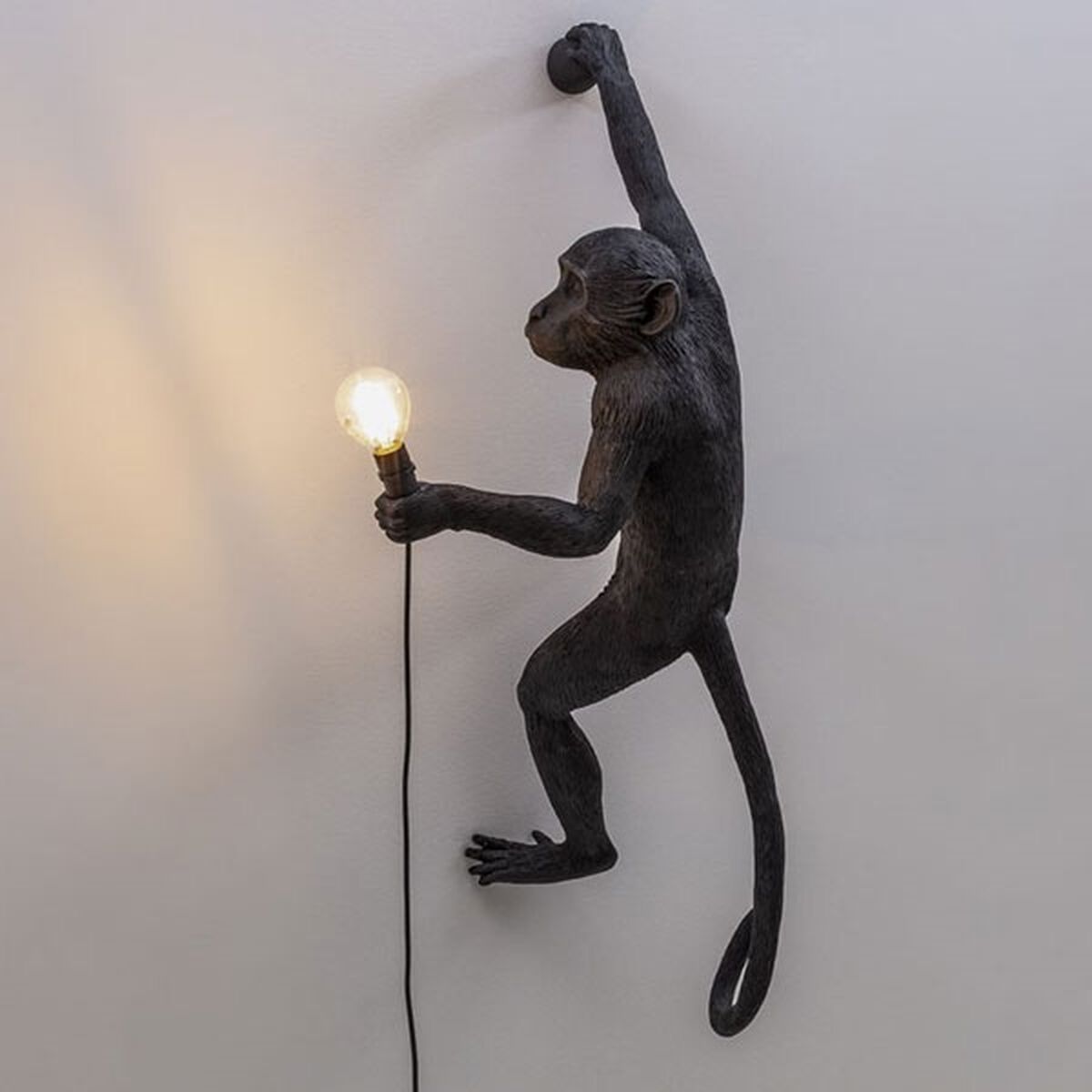 Monkey Hanging Right Applique Da Esterno Nera