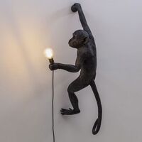 Monkey Hanging Right Applique Da Esterno Nera