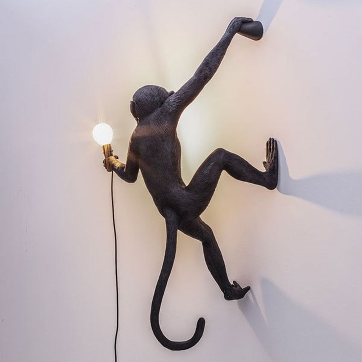 Monkey Hanging Right Applique Da Esterno Nera