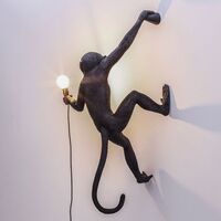 Monkey Hanging Right Applique Da Esterno Nera