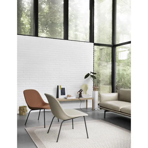 Fiber Armchair w. Tube Base Natural White/ White