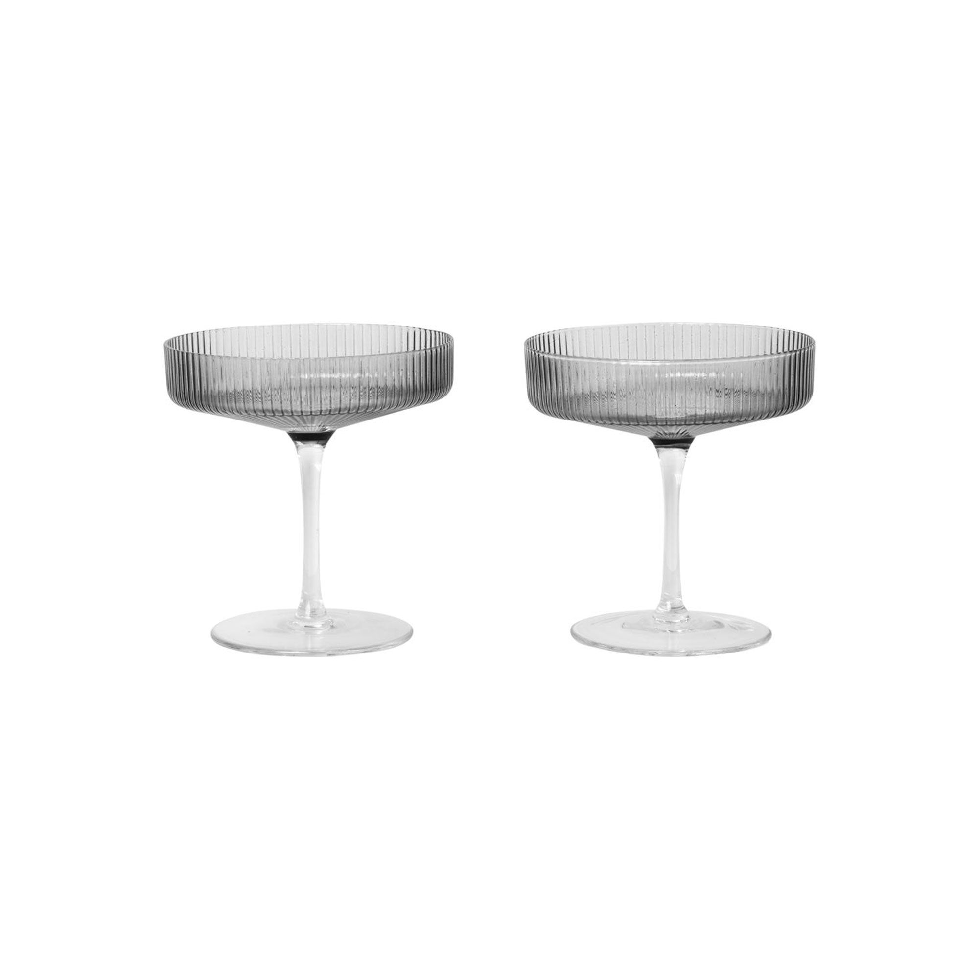 Lot de 2 Bols à Champagne Ripple Fumé