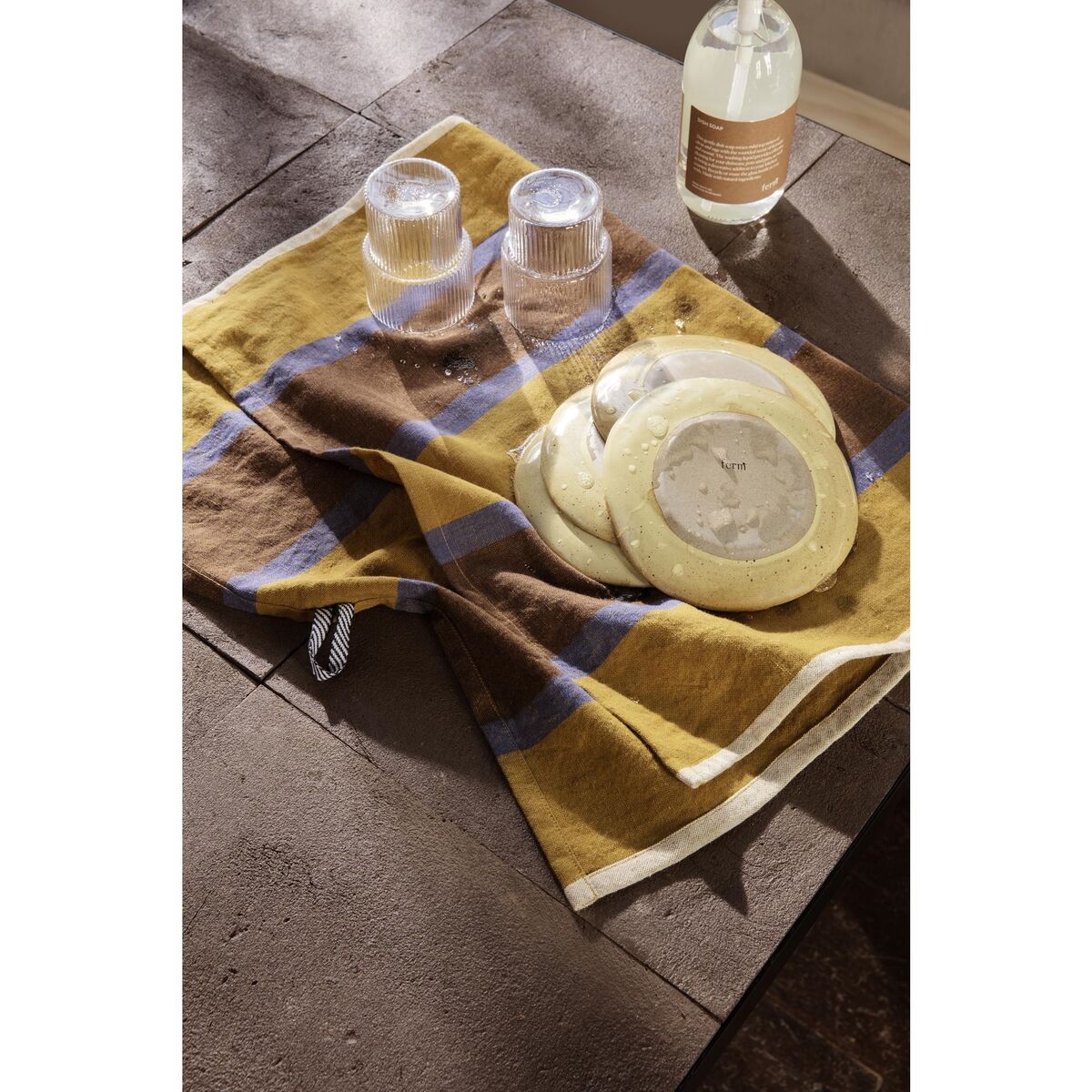 Geribbelde Glass Set van 4 Smoked