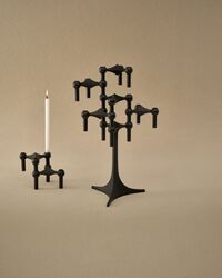 Kerzenhalter-Set, 3er-Set, Schwarz