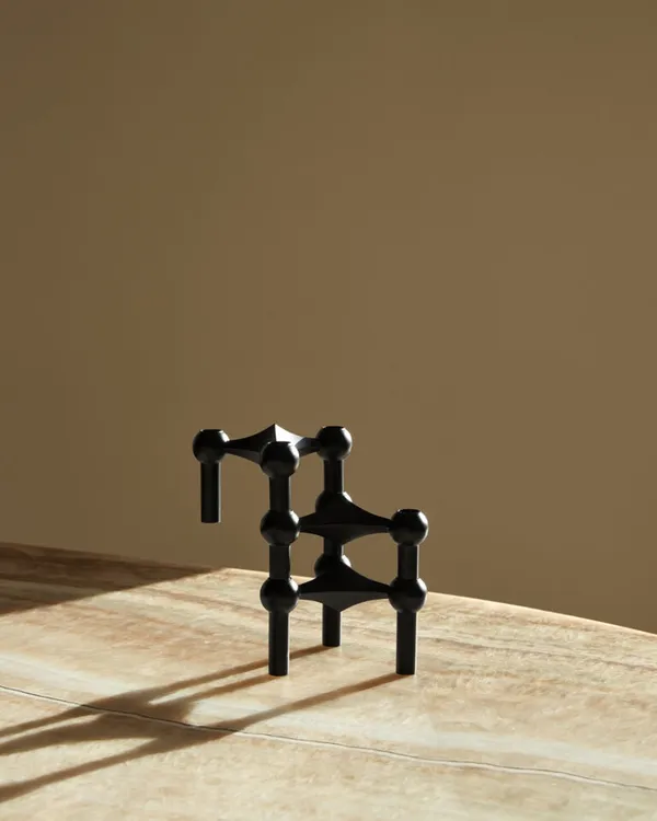 Kerzenhalter-Set, 3er-Set, Schwarz