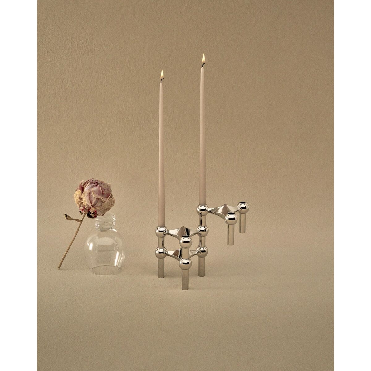 Bougeoir Set de 3 Chrome