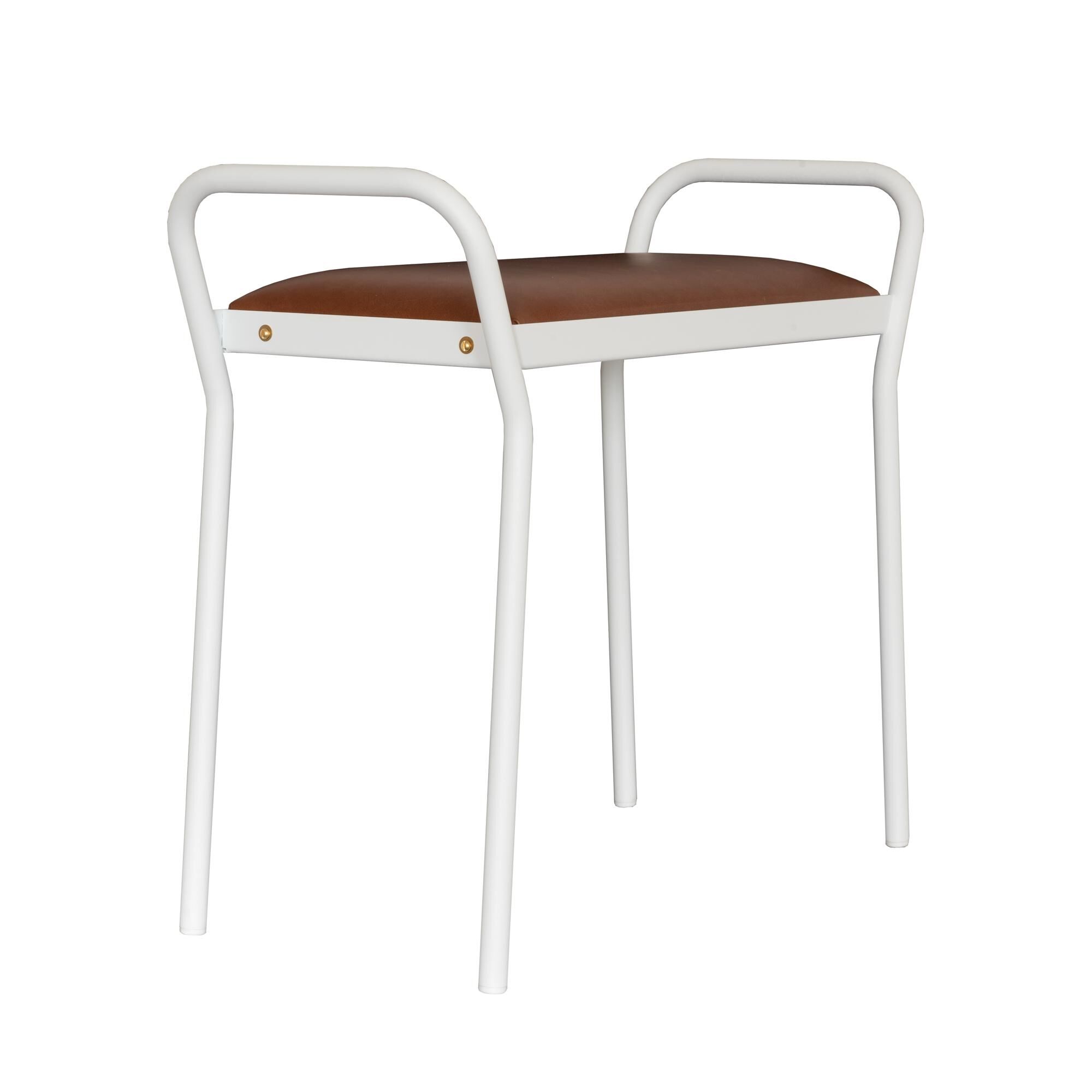 Anyone Skammel Hvid/Cognac