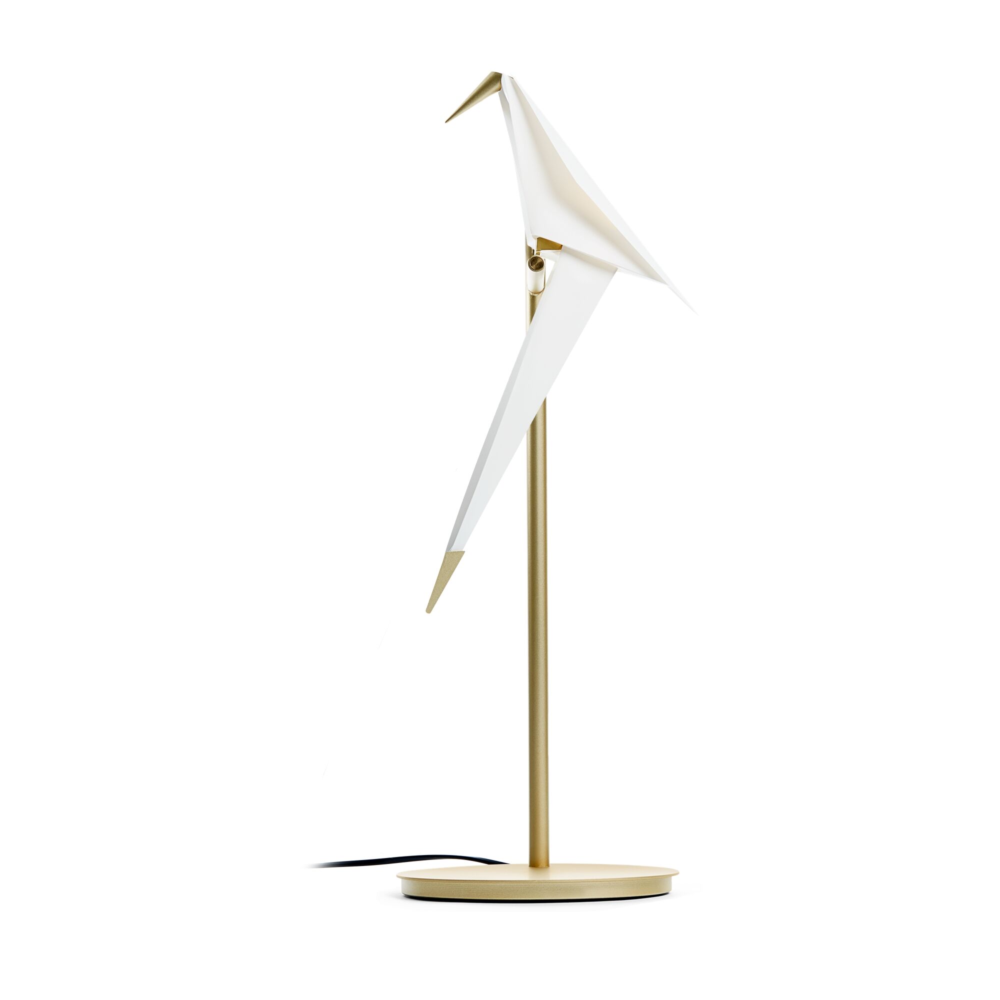 Perch Bordslampa M&auml;ssing/Vit