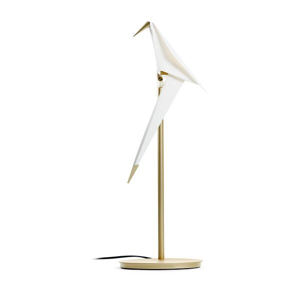 Perch Light Tischlampe Messing/ Weiß