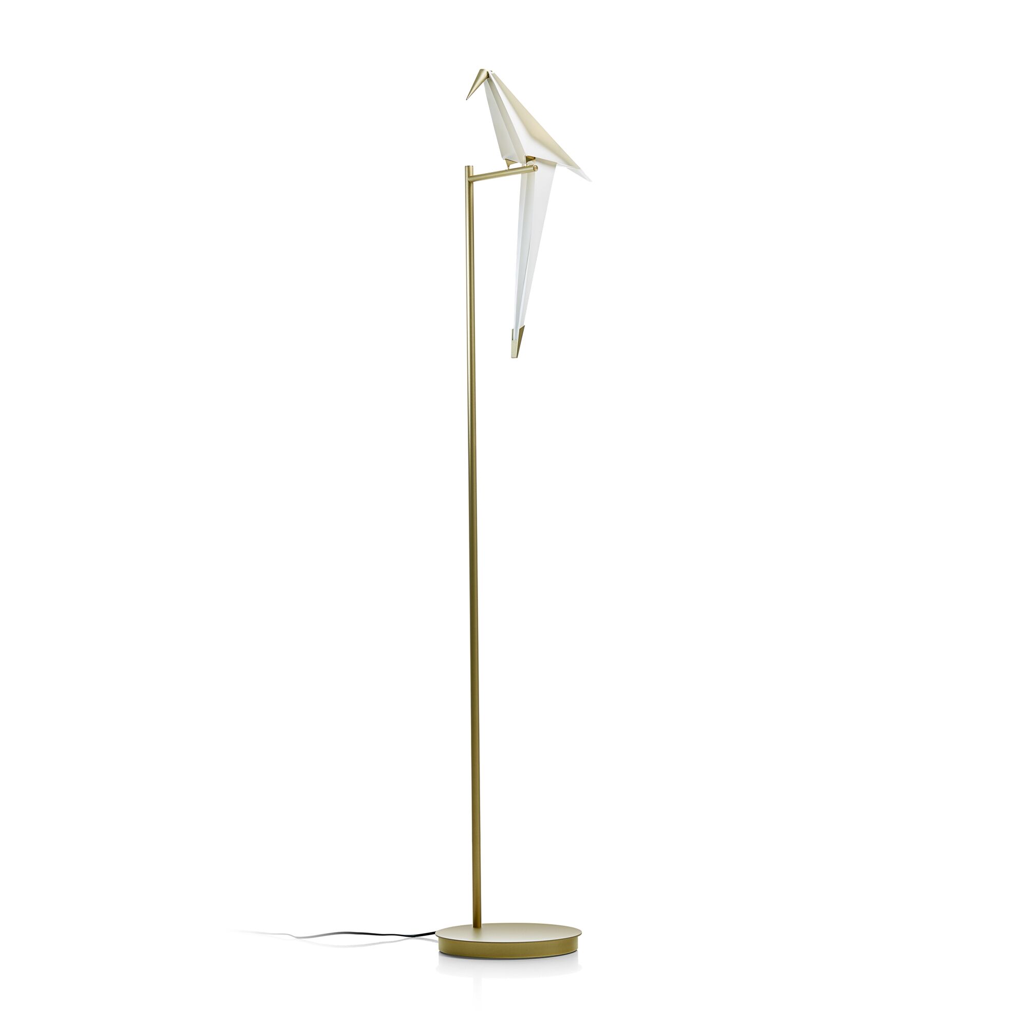 Perch Golvlampa M&auml;ssing/Vit