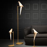 Perch Light Stehlampe Messing/ Weiß