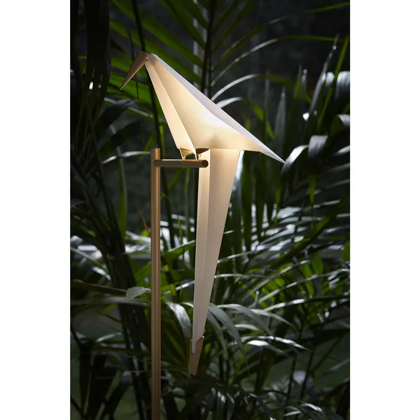 Perch Light Stehlampe Messing/ Weiß