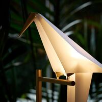 Perch Light Stehlampe Messing/ Weiß